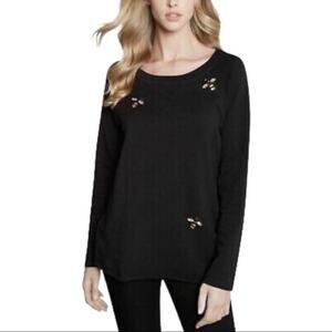 Karen Kane Bee Embellished Sweater Black Medium